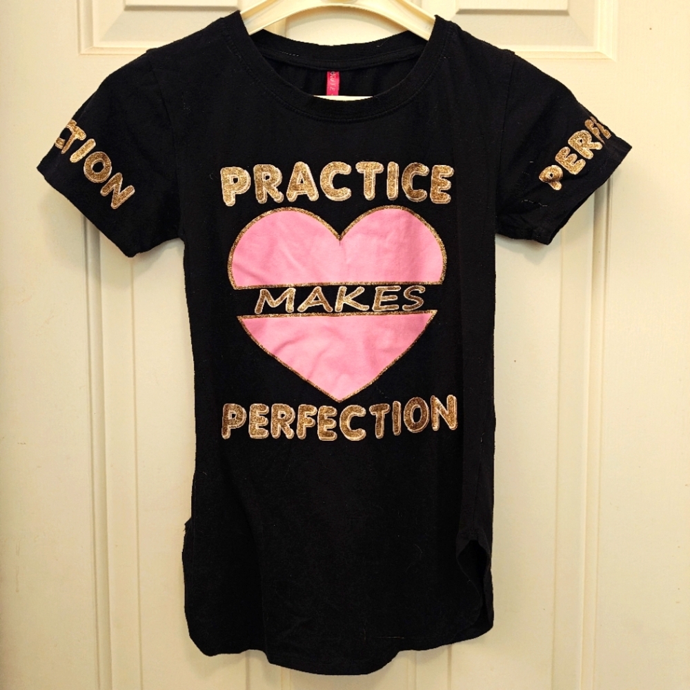 Y2K Cute 4 U Practice Makes Perfection Glitter Sparkle Baby Tee Top